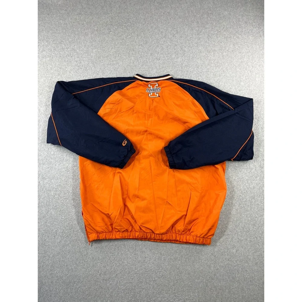 University Of Illinois Pullover Mens XL Orange Side Zip Lined 58 Sports
